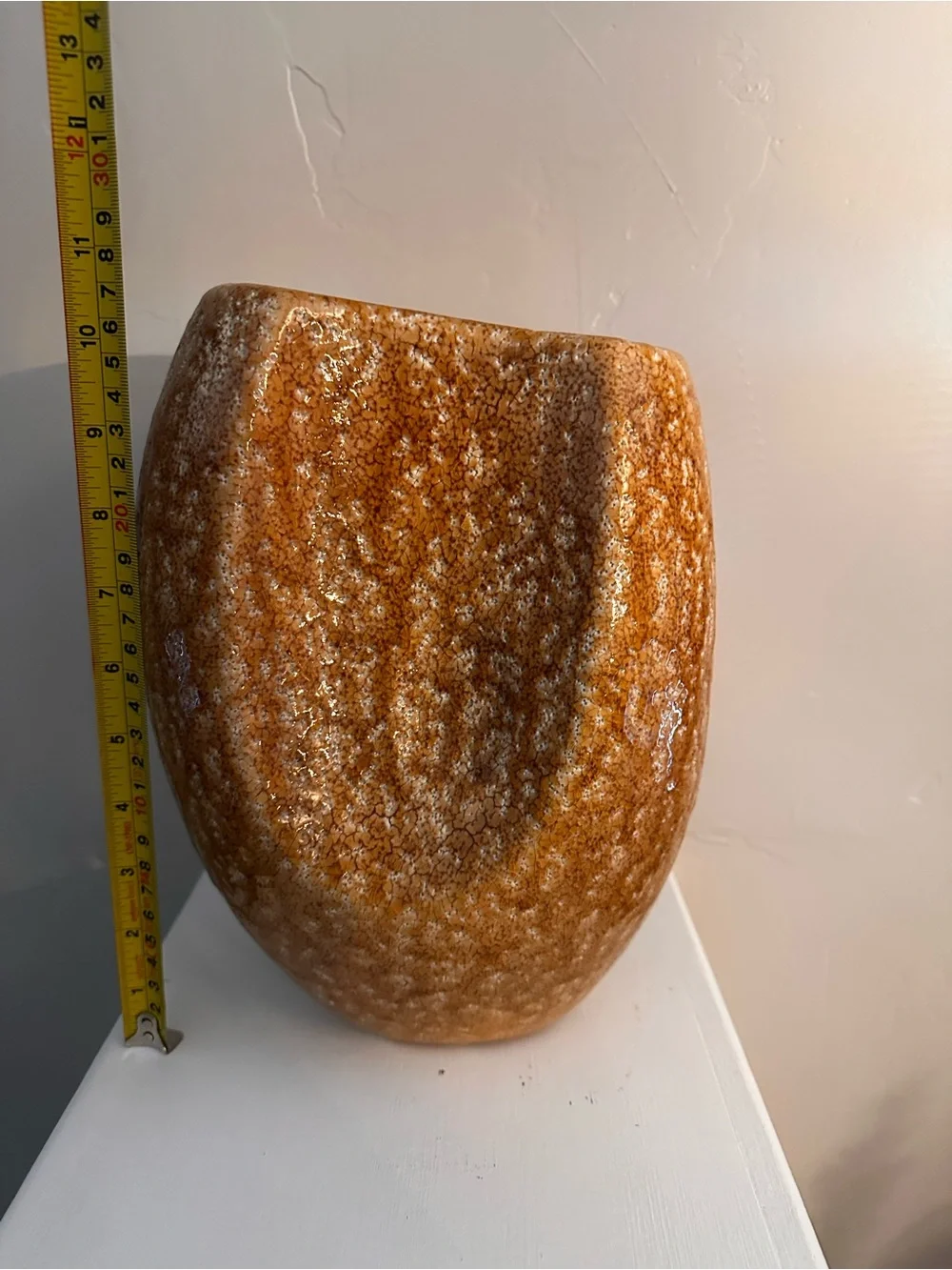 Anthropologie Amber Golden Brown Ceramic Vase